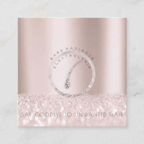 Appointment Card Electrolysis Rose Glitter Gray