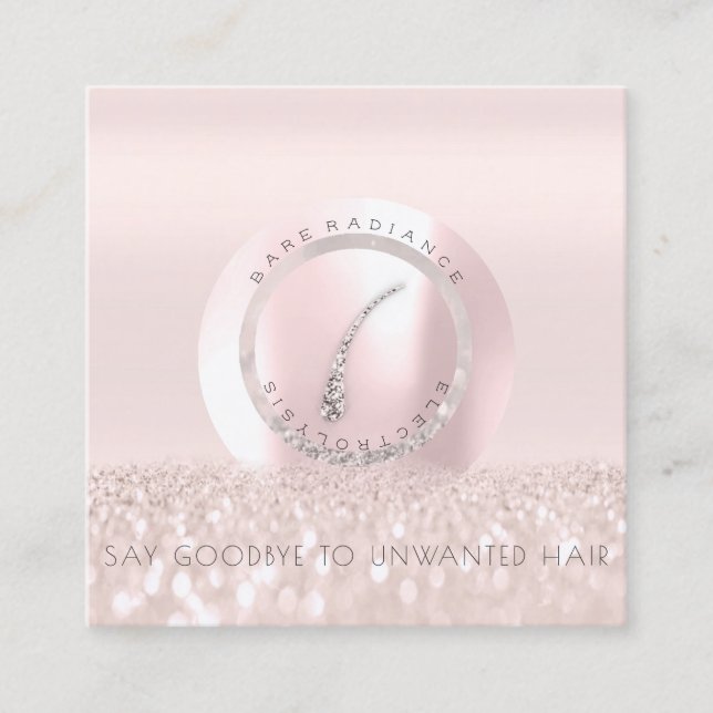 Appointment Card Electrolysis Rose Glitter Logo1 (Front)