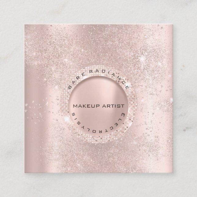 Appointment Card Electrolysis Rose Glitter Lux (Front)
