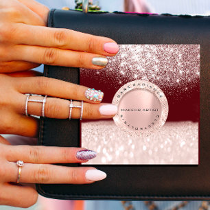 Appointment Card Electrolysis Rose Glitter Maroon