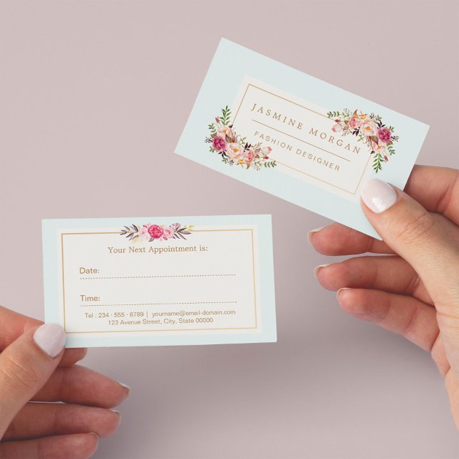 Appointment Card Elegant Pastel Watercolor Floral (Creator Uploaded)