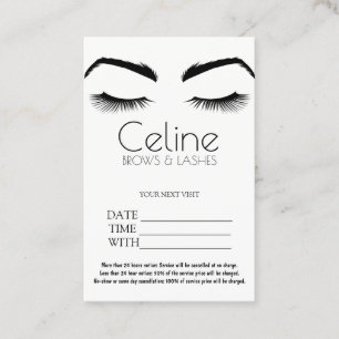 Appointment Card Eyebrows Eyelashes Salon