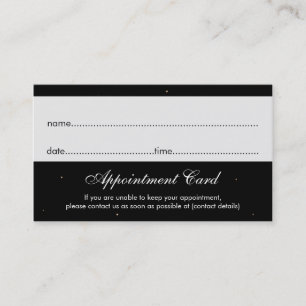 Appointment Card Gold Falling Stars