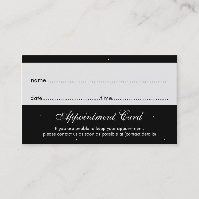 Appointment Card Gold Falling Stars (Front)
