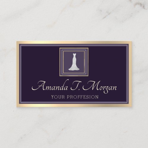 Appointment Card Gold Royal Wedding Purple Diamond