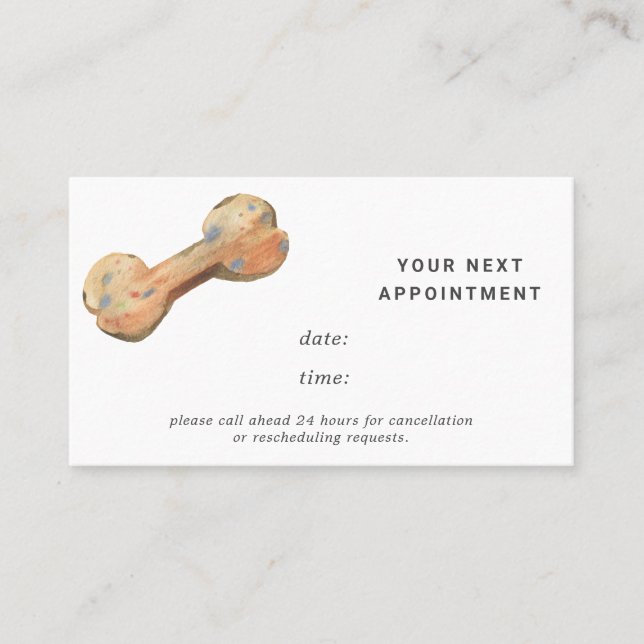 Appointment card groomer bone stamp (Front)