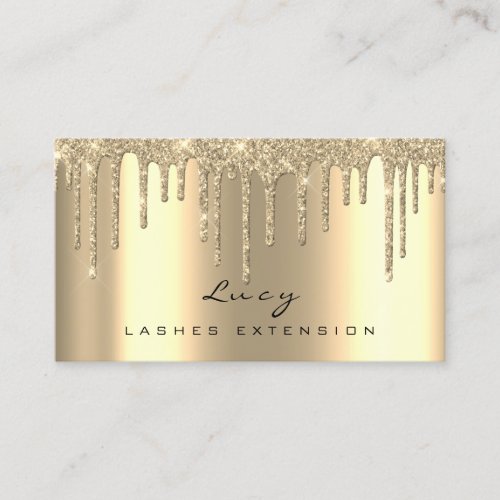 Appointment Card Lashes Glitter Drips Gold Makeup