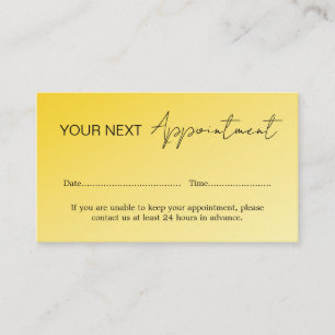 Appointment Card Lemon Yellow