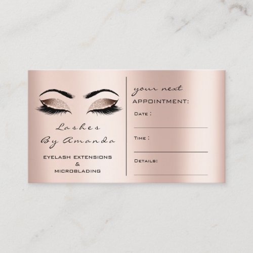Appointment Card Makeup Artist Black Rose Lashes