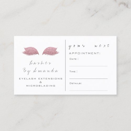 Appointment Card Makeup Artist Blush White Lashes