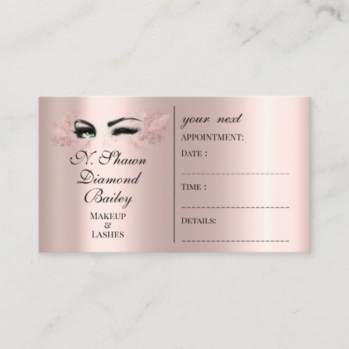 Appointment Card Makeup Artist Lashes Brows