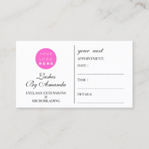Appointment Card Makeup Artist Logo Black White