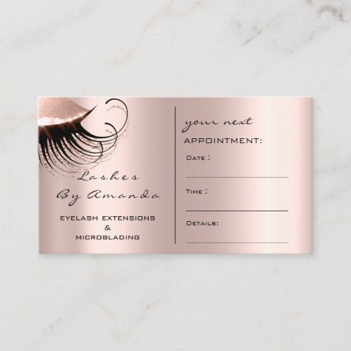 Appointment Card Makeup Artist Rose Lashes Lux