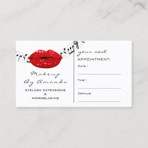 Appointment Card Makeup Couch Blush Red Kisss Lip