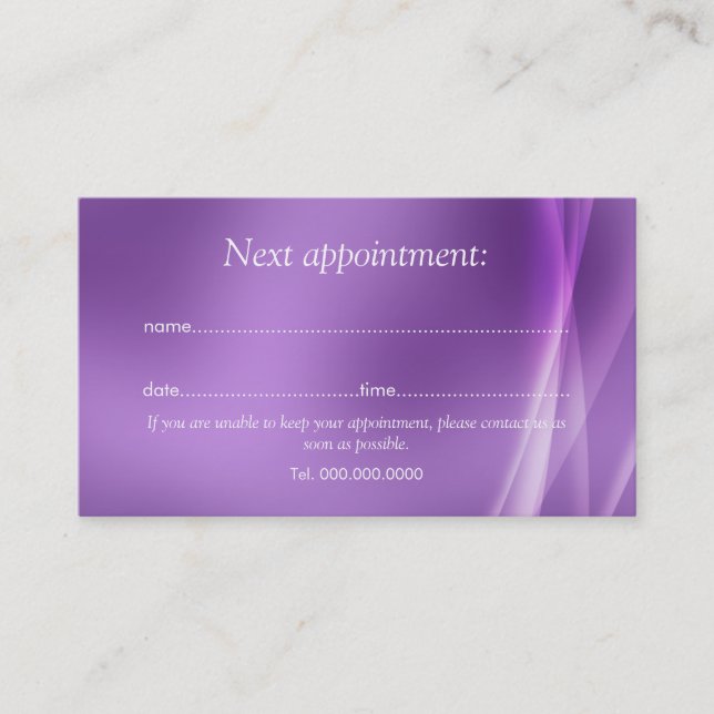 Appointment Card Modern Abstract Purple (Front)