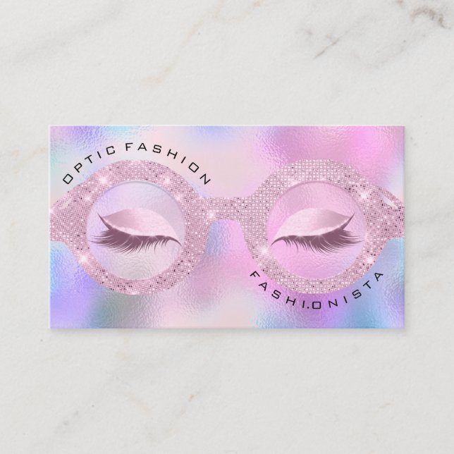 Appointment Card Optic Holograph Pink Glasses (Front)