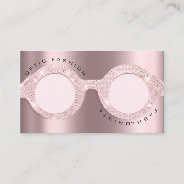 Appointment Card Optic Rose Glitter Metal  Glasses (Front)