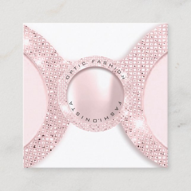 Appointment Card Optic Rose Glitter Pearl (Front)