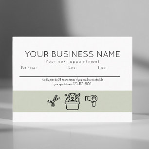 Appointment card professional dog grooming service