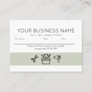 Appointment card professional dog grooming service