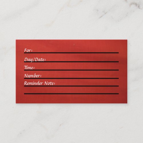Appointment Card (red) Business Card Template