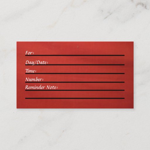 Customizable Appointment Card (red) Business Card Template