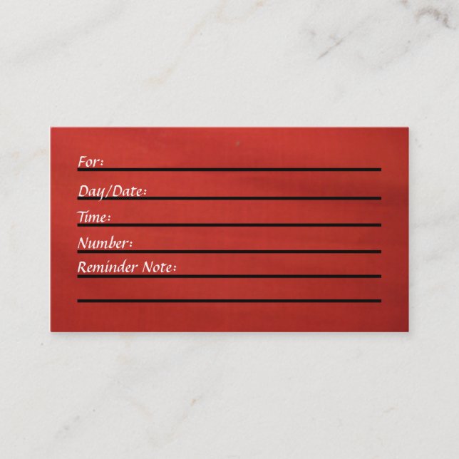 Appointment Card (red) (Front)