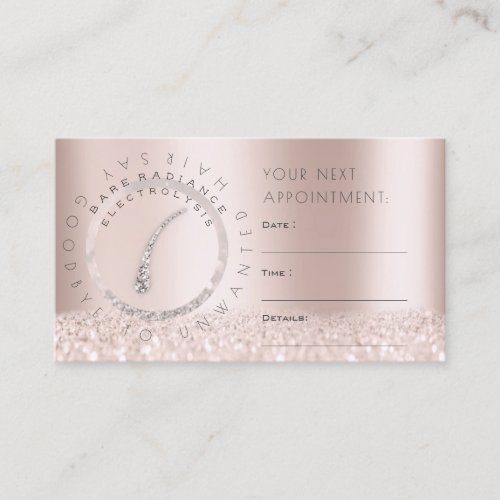 Appointment Card Rose Electrolysis Glitter Logo1