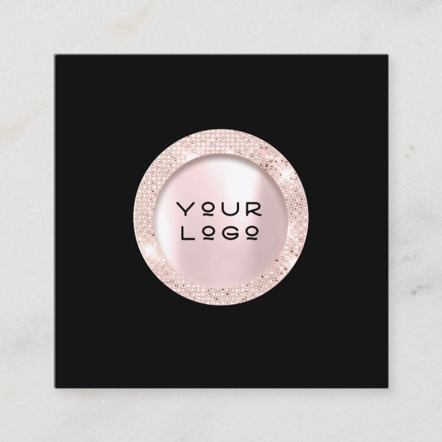 Appointment Card Rose Eyelashes Logo Black White (Front)