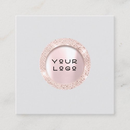 Appointment Card Rose Eyelashes Logo Gray Square