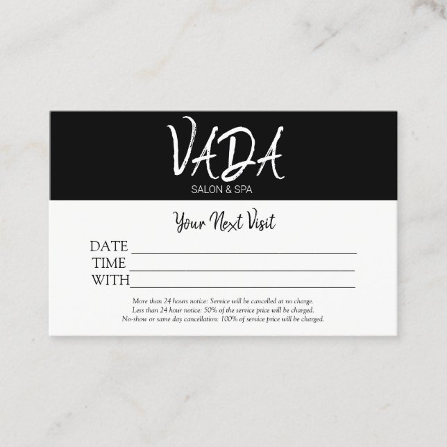 Appointment Card Salon & Spa (Front)