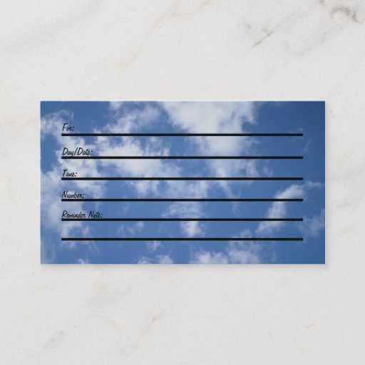 Customizable Appointment Card (sky) Business Card Templates