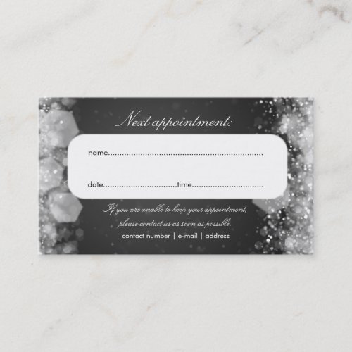 Appointment Card Sparkling Night Black Business Card Template