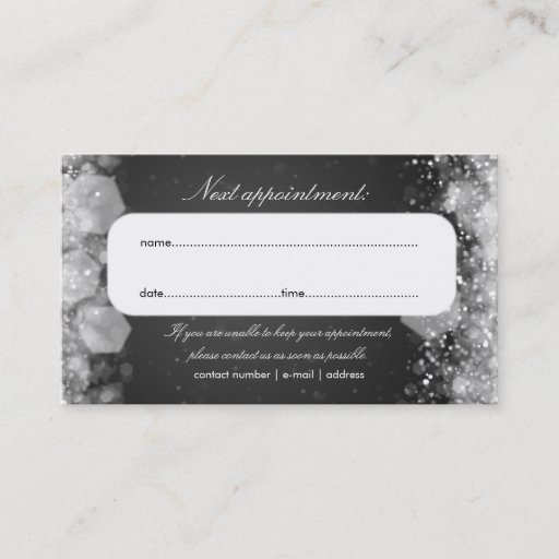 Customizable Appointment Card Sparkling Night Black Business Card Template