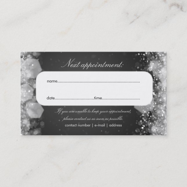 Appointment Card Sparkling Night Black (Front)