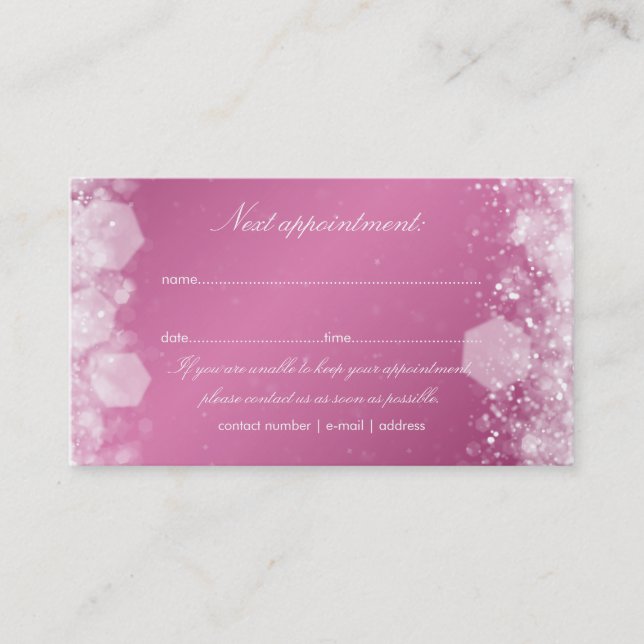 Appointment Card Sparkling Night Pink (Front)