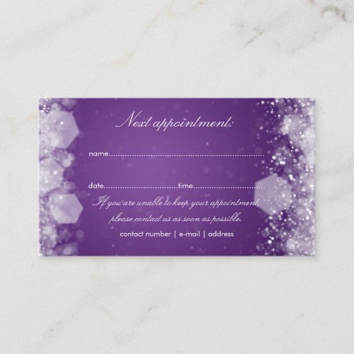 Appointment Card Sparkling Night Purple Business Card Templates