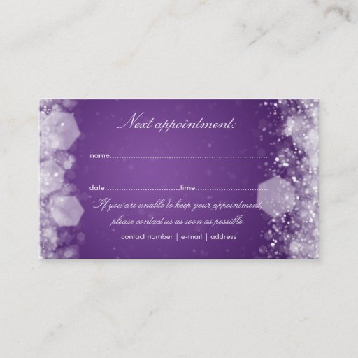 Customizable Appointment Card Sparkling Night Purple Business Card Templates