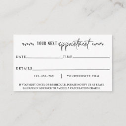 Appointment Card Template Modern Appt Card Design Zazzle
