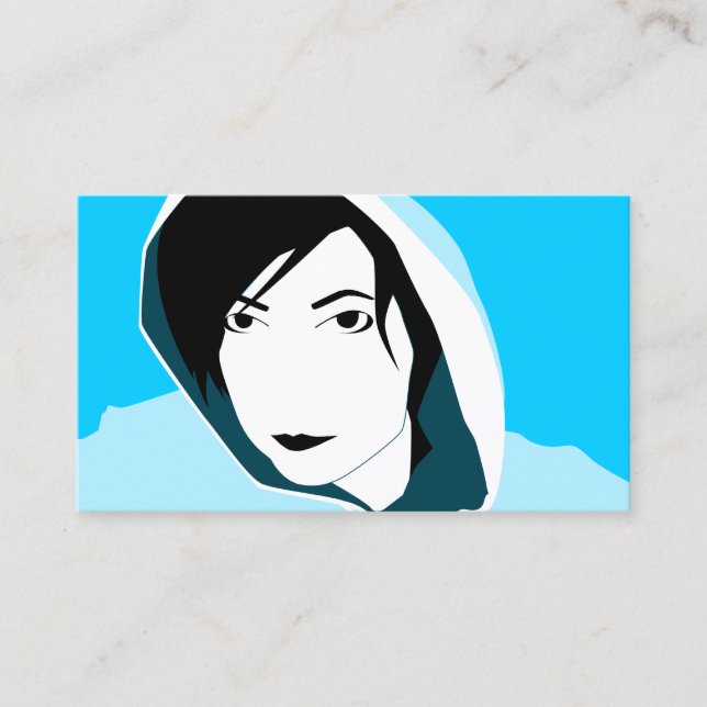 appointment card : turquoise hooded stare (Front)