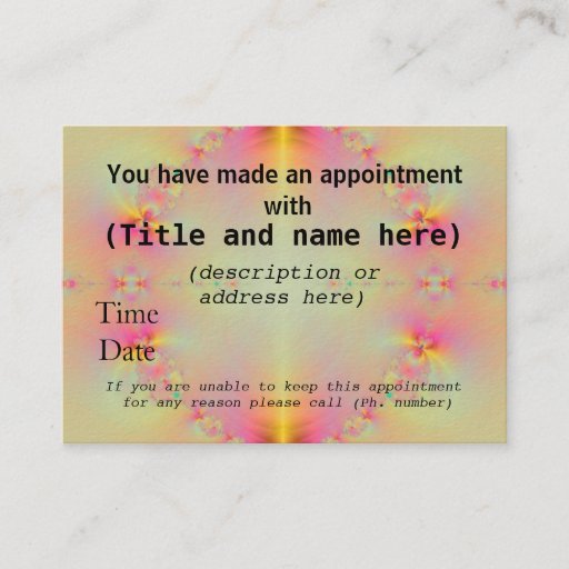 Customizable Appointment Cards Business Card