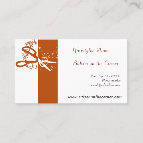 Classic Scissors Salon Hair Stylist Hairdresser Business Card Templates
