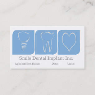Appointment Dentist  Oral Care Implant Blue White Card