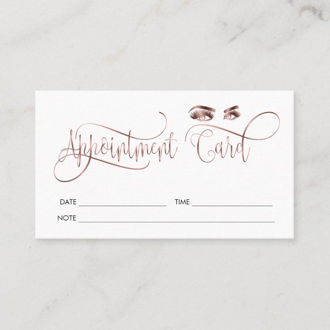 Appointment makeup artist lashes eyes brows business card (Front)