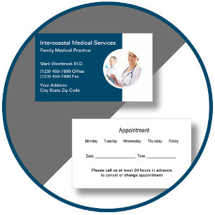Appointment Medical Family Practice Business Card