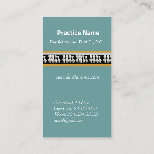 Appointment Dental Care White Teeth Business Card Template