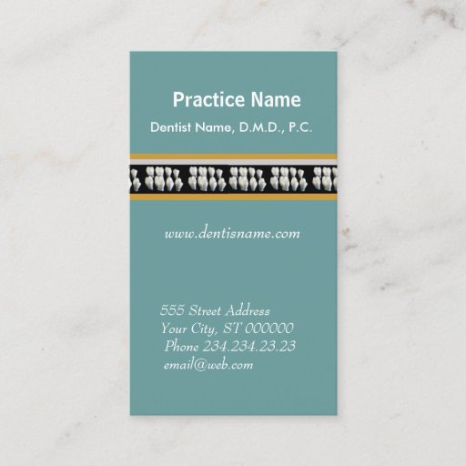 Customizable Appointment Dental Care White Teeth Business Card Template
