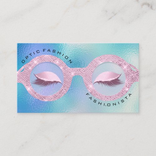 Appointment Optic Holograph Pink Blue Glasses Calling Card