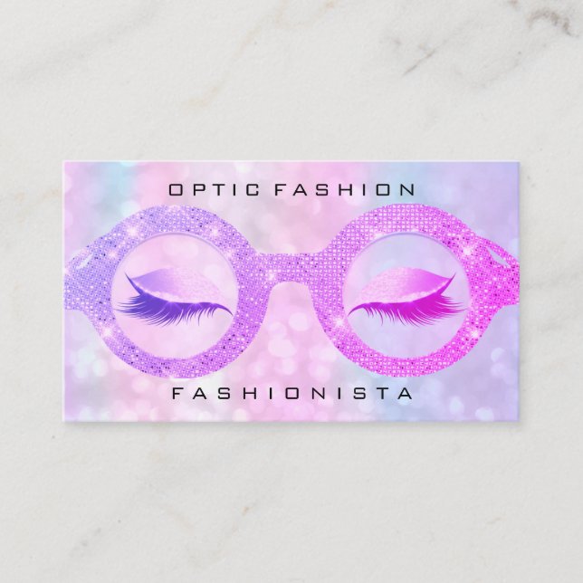 Appointment Optic Holograph SparkPink Eyes Glasses Calling Card (Front)