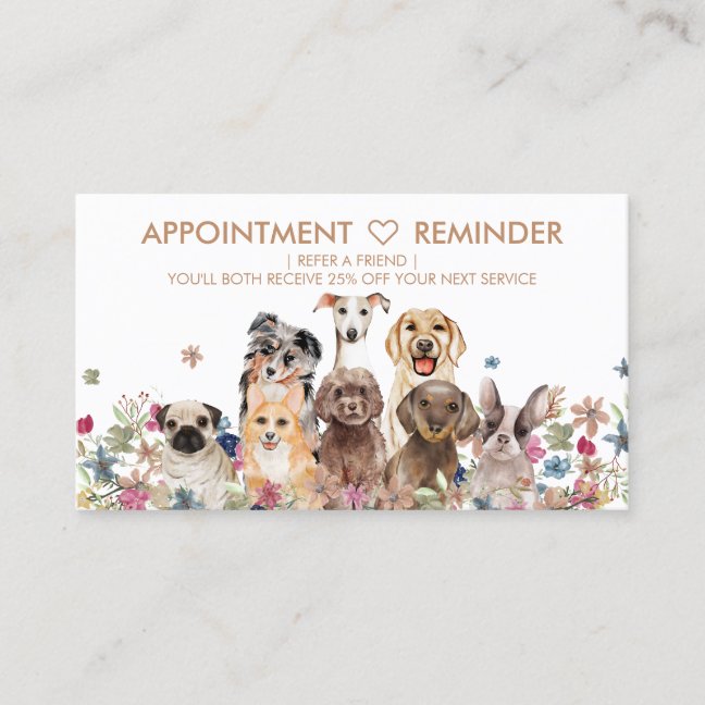 Appointment remind Dogs Business Card